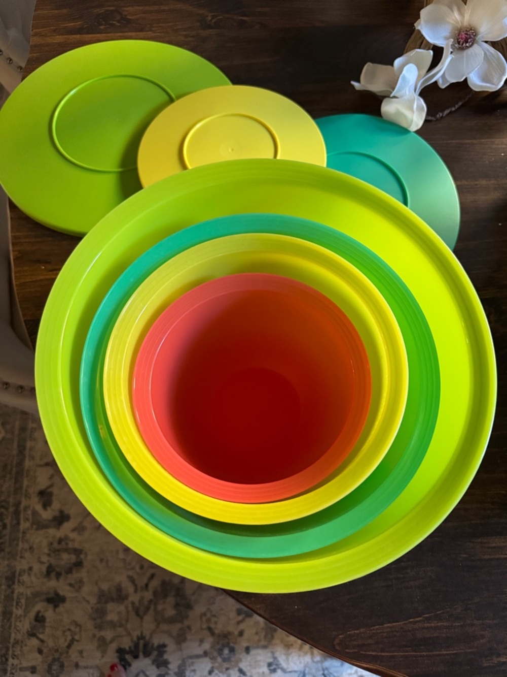 Colorful Nested Plastic Bowl Set - Bright Multi-Color by Tupperware